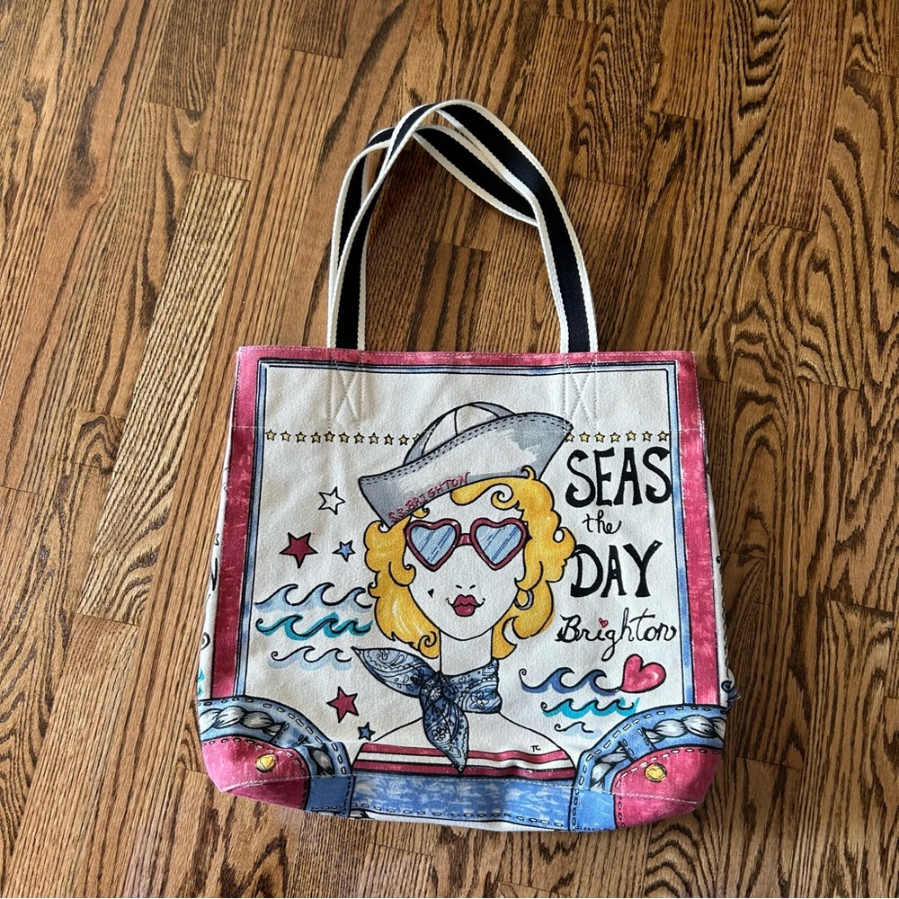 Brighton Seas the Day XL tote bag anchor nautical